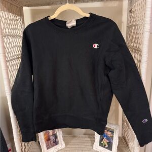 Champion Black Pullover with Logo